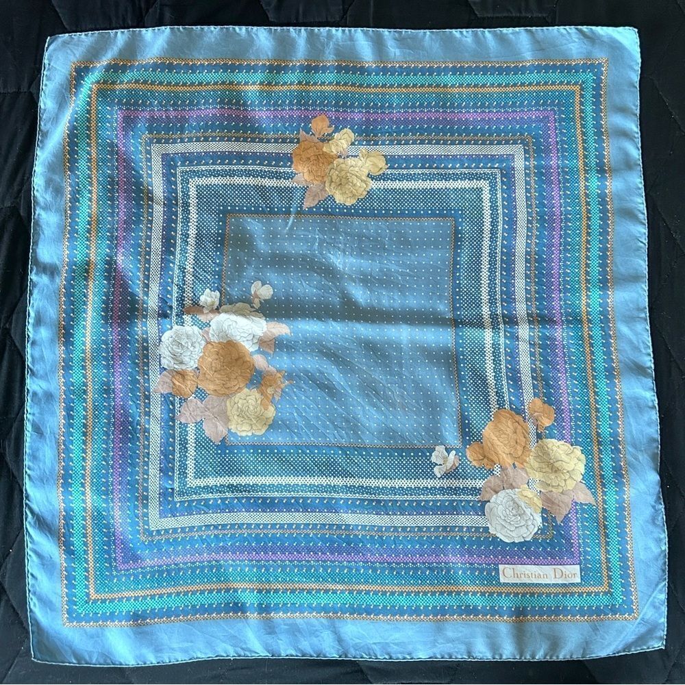 Christian Dior Silk Floral Scarf - Picture 2 of 8